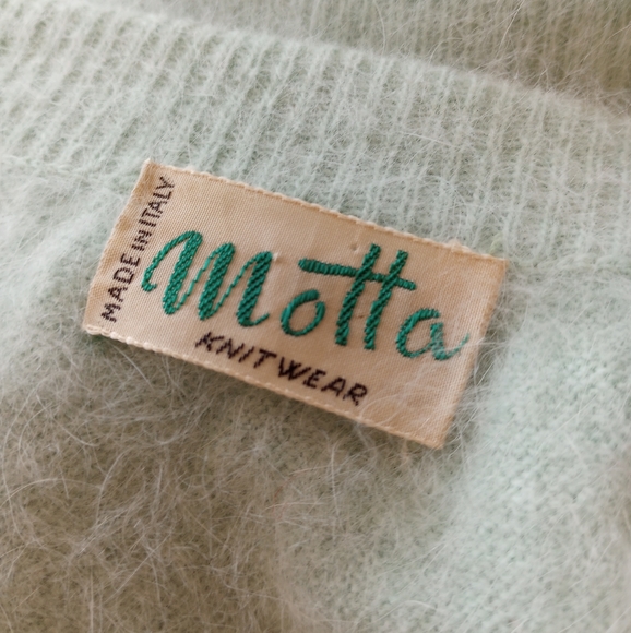 Angora! Motta Knitwear Mint Green Fuzzy Italian Angora Sweater - Picture 10 of 15
